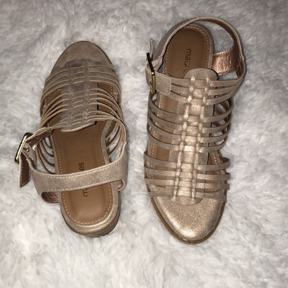 Maurices shimmery Emily block heel sandals